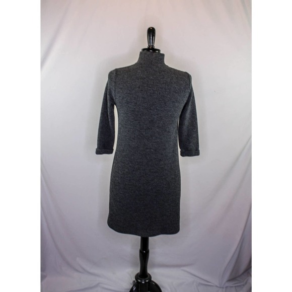 Everly Knit Dress High Neck Gray Pockets Size S - Picture 3 of 4